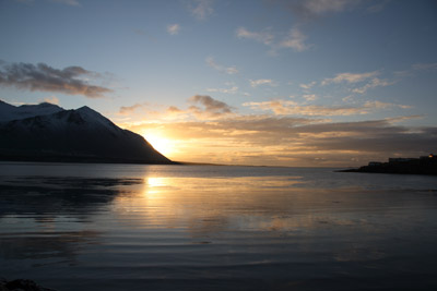 vor sonnenuntergang in borgarnes